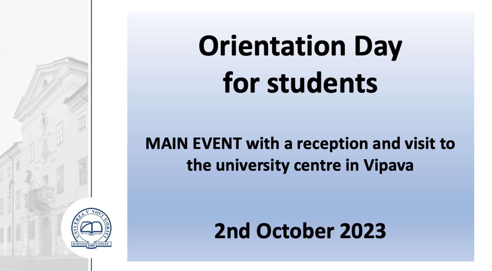 Orientation Day for students