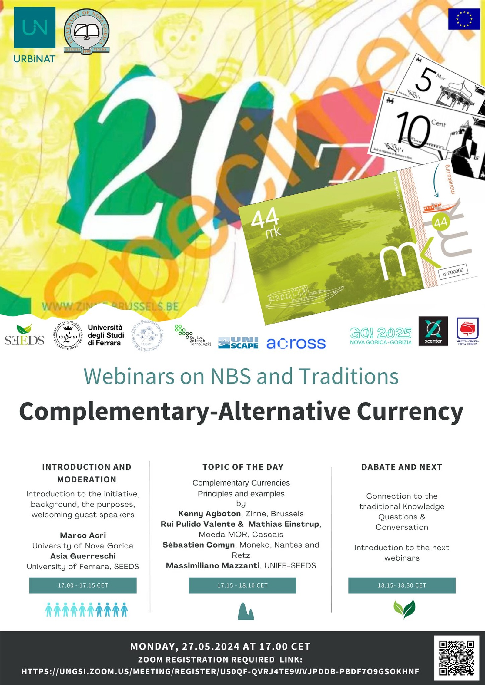 Vabilo na spletni dogodek Complementary-alternative Currency