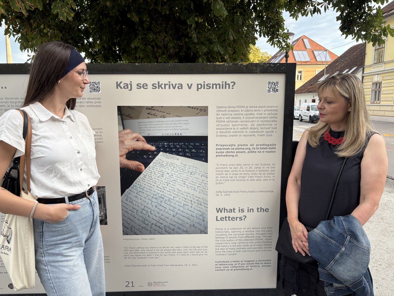 Plakat projekta PISMA na razstavi »Odkrivaj, sodeluj, raziskuj – Občanska znanost v Sloveniji«