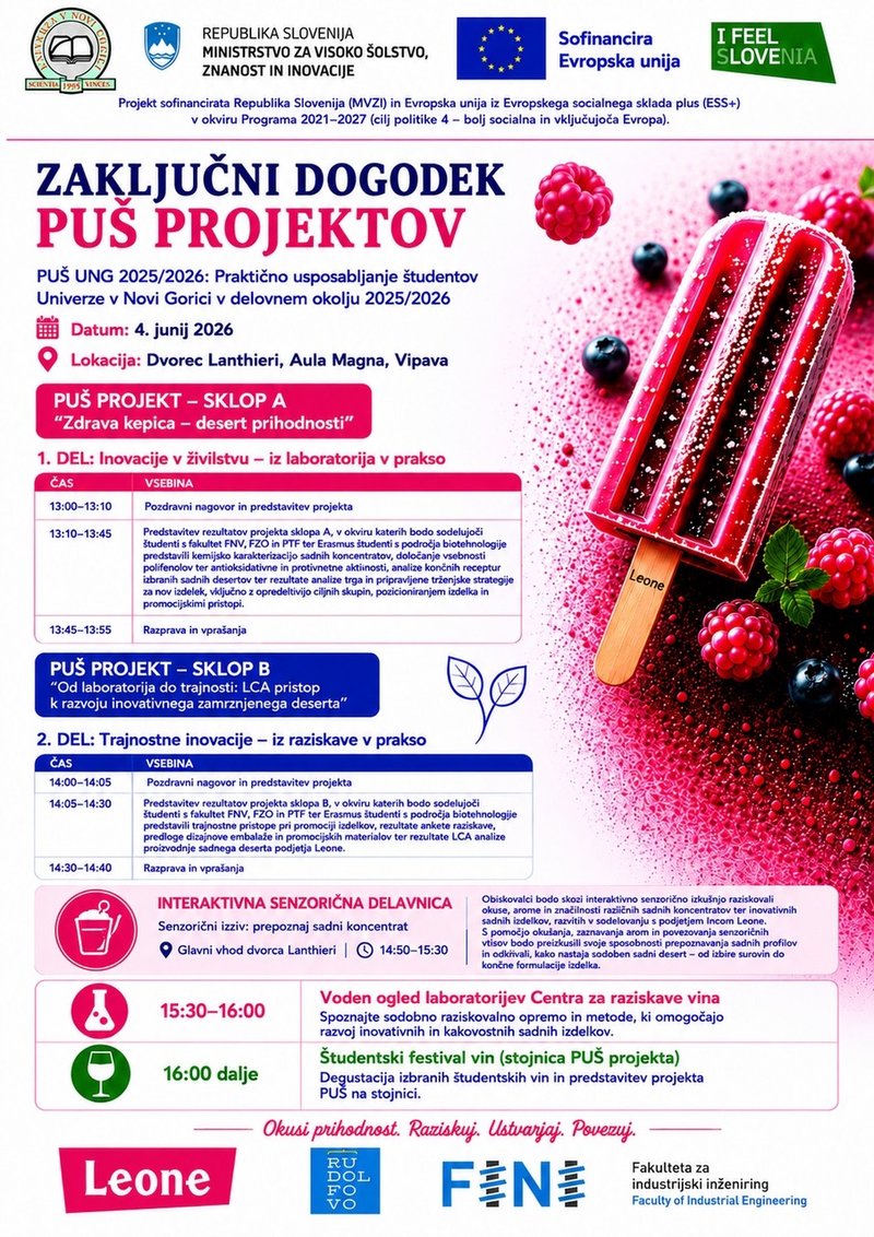 Zaključni dogodek PUŠ projektov 4.6.2026 ob 13.00 Vipava